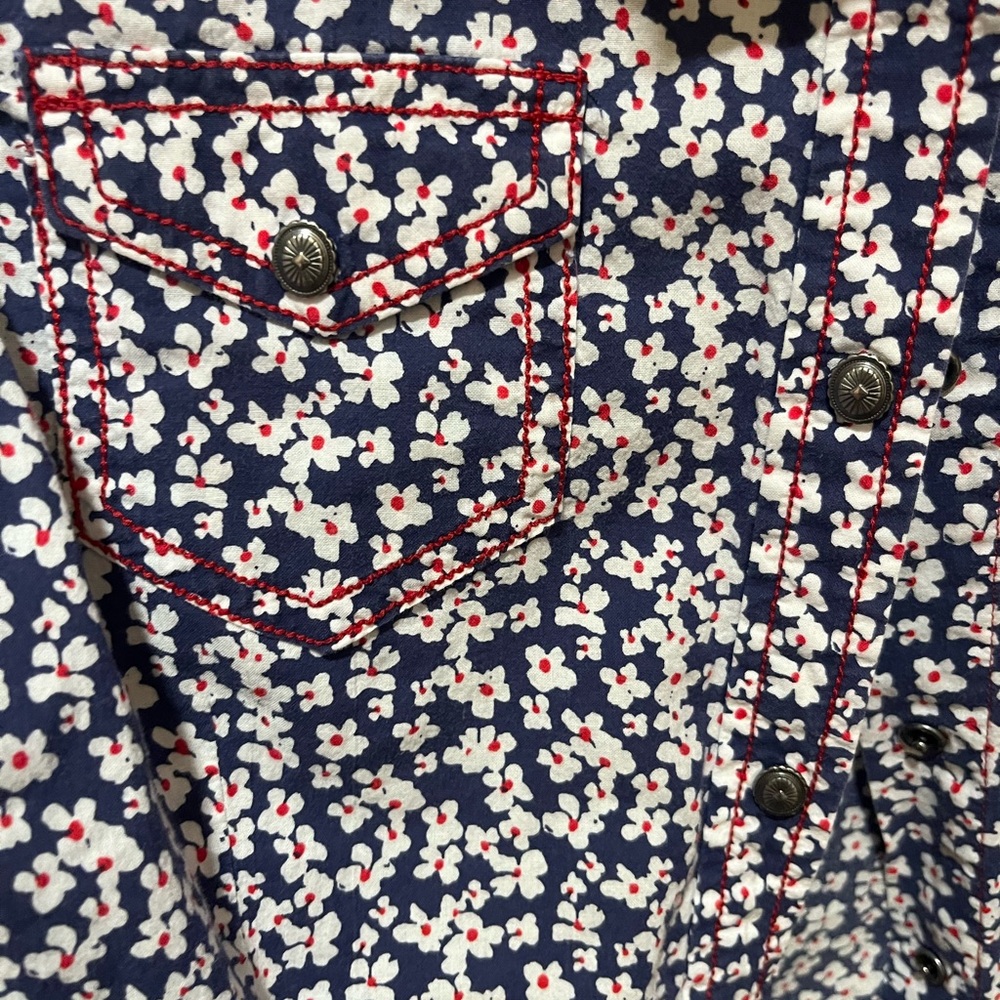 Ariat Navy and White Floral Women’s Shirt - Picture 4 of 5